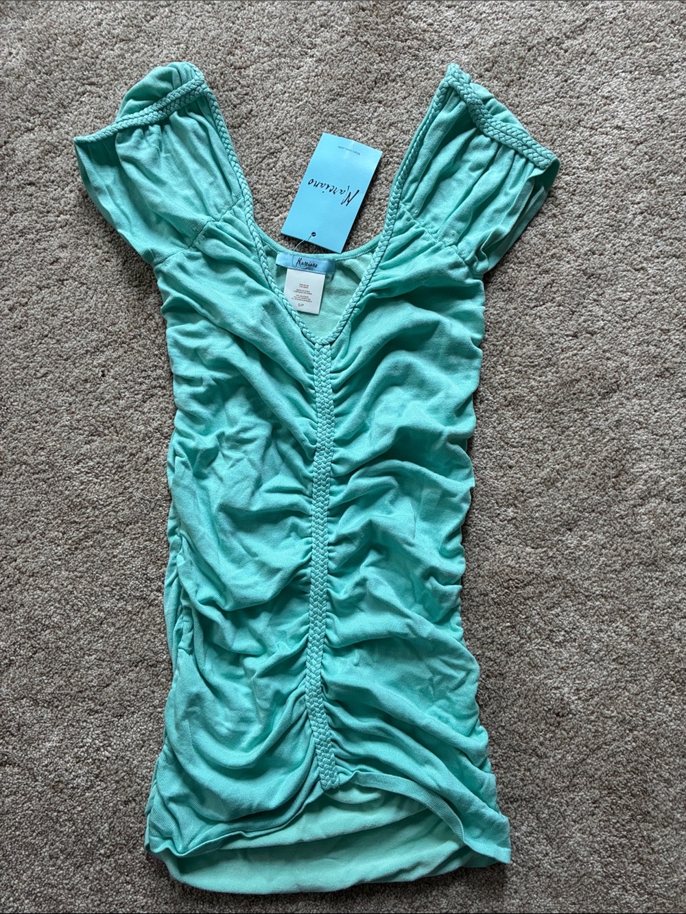 Marciano Braided Ruched Scoop Top